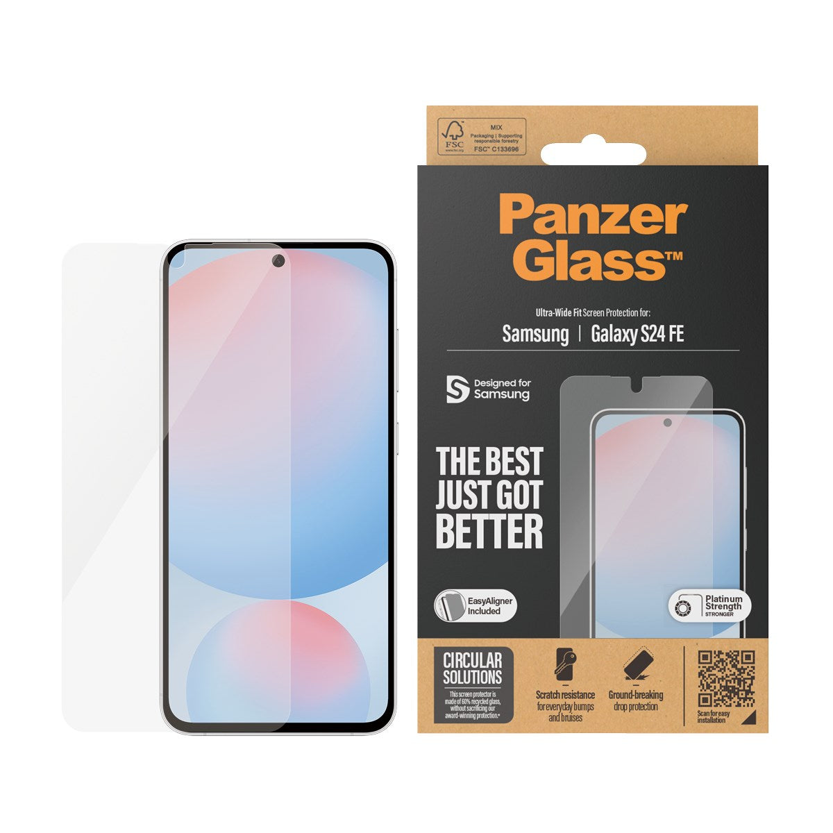 PanzerGlass® Screen Protector Samsung Galaxy S24 FE | Ultra-Wide Fit w. EasyAligner